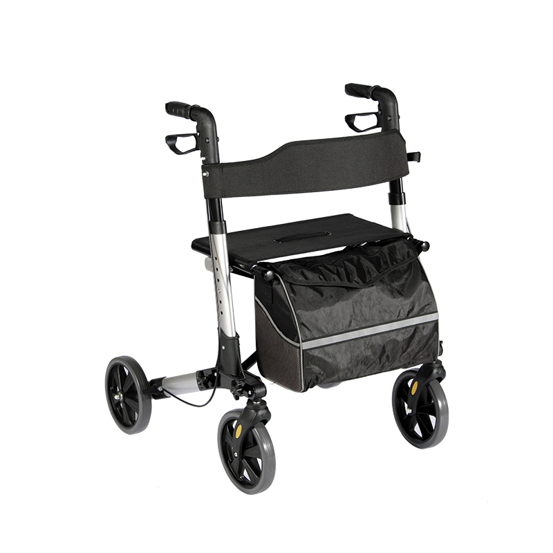 Rollátor GM 4260, négykerekű, háttámlával, ülőlappal és tárolótáskával