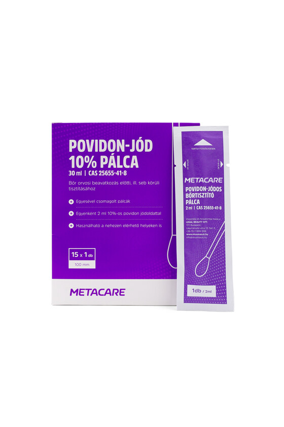 Termék: METACARE povidon-jód 10% tamponpálca – 15 x 1 db
