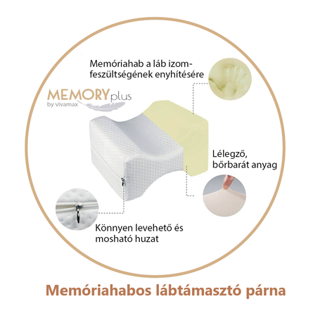 Ergonomikus memóriahabos lábpárna Memóriahabos lábtámasztó párna légáteresztő huzattal