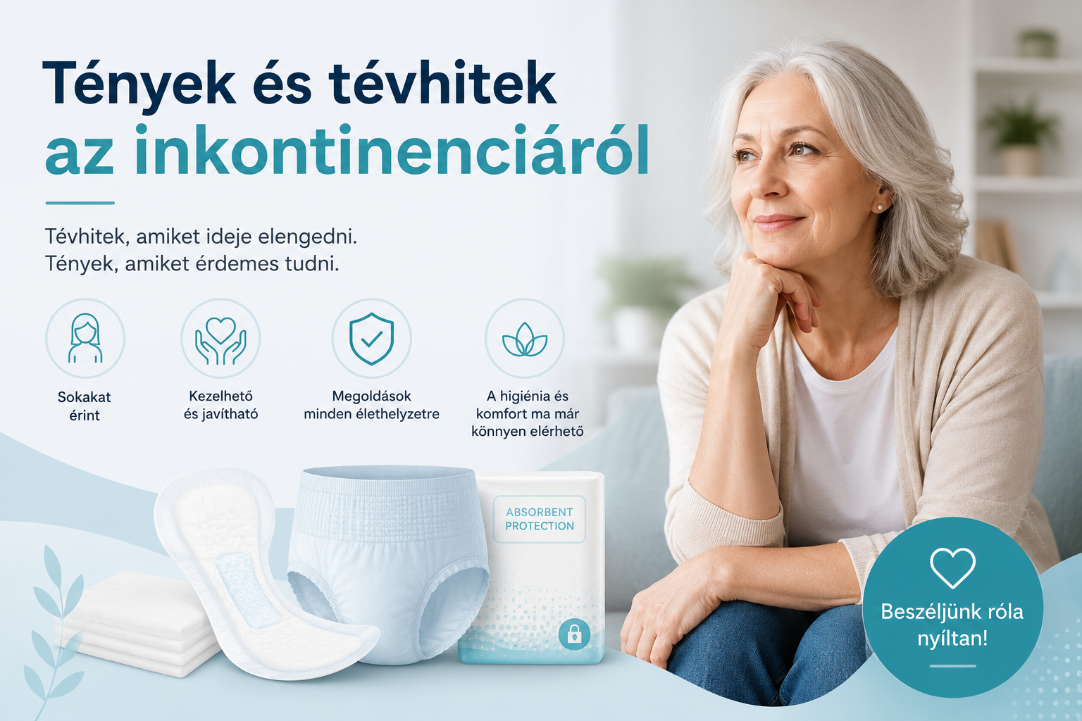 idős hölgy inkontinenciával inkontinencia tévhitek és tények